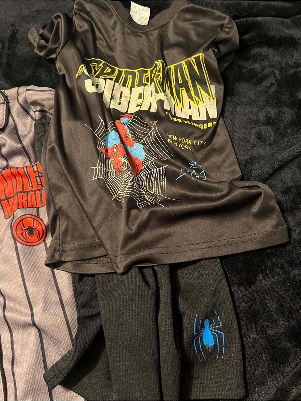 Black Spider-Man Kids Shirt and shorts - Black
